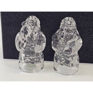 Holiday Traditions Santa Salt Pepper Shakers Set Glass‎ Made in Germany